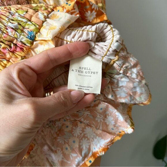 Spell Freda Shirred Blouse in Amber - Picture 9 of 10